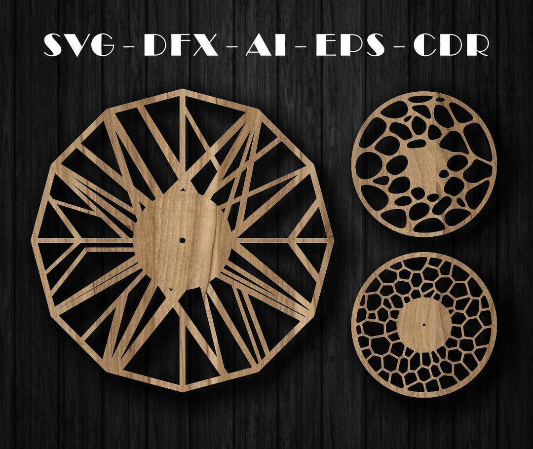 Wall Clock Design Big Set | SVG Dxf Png Template for CNC and Laser ...