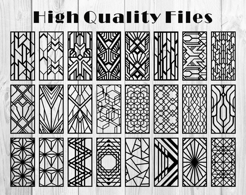 24 patterns of art deco for decorative panel, art deco wall art CNC Laser Cutting File Dxf, Svg, Jpg, Cdr, Eps Vector files. image 5