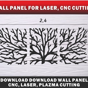 Decoration for wall &quot;TREE&quot; | laser cut | SVG - png - pdf - eps | wall sticker | Digital Download - digital stickers