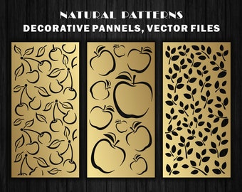 Natural pattern for decorative partitions, panels, screens |  CNC | Laser Cutting File.  Dxf-Svg-Jpg-Cdr-Eps files. Interior partitions