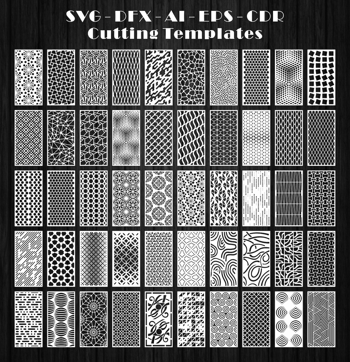 50 Geometric Patterns | Vector File | Privacy Screen File - Dxf, Svg ...