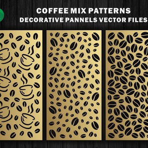 Motif mélange à café pour panneau décoratif/paravents | CNC | Fichier de découpe laser. Fichiers Dxf-Svg-Jpg-Cdr-Eps. Barrière de protection dxf, dxf pour plasma