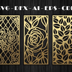 24 natuurlijke patronen, set digitale bestanden voor CNC-bewerkingsmachines | CNC | Lasersnijden bestand Dxf, Svg, Jpg, Cdr, Eps Vector-bestanden.