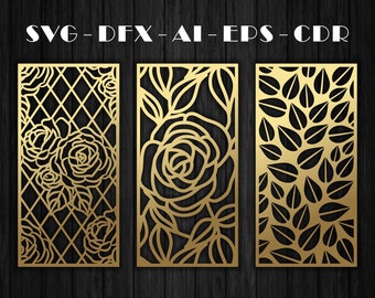 CNC Laser Cut Files: 24 Natural Patterns for Panels (Digital Download)