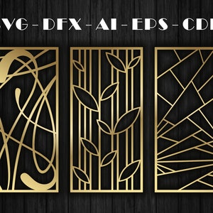 24 アールヌーボー - CNC 用ベクター | デジタル SVG Dxf SVG、Jpg、Cdr、Eps ベクター ファイル | アールヌーボー SVG | Glowforge プラズマ カット CNC カッター