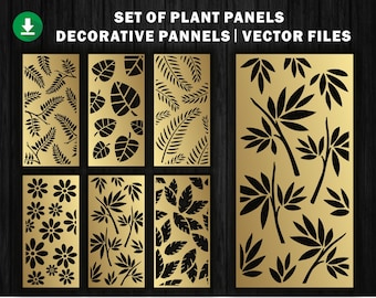 Plant Decorative Panel Set: Laser Cut CNC Files (Digital Download)