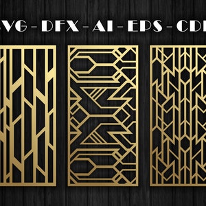 24 patterns of art deco for decorative panel, art deco wall art CNC Laser Cutting File Dxf, Svg, Jpg, Cdr, Eps Vector files. image 3