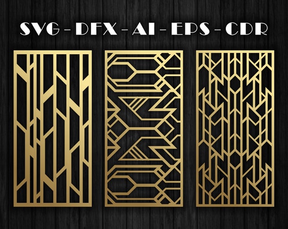 24 motifs d’art déco pour cloisons décoratives, panneau, écran | CNC | Laser Cutting File Dxf, Svg, Jpg, Cdr, Eps Vector files.
