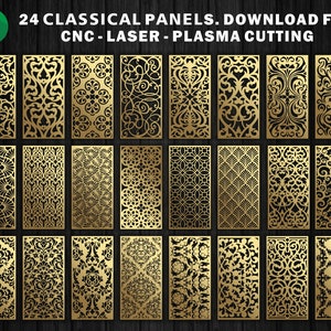 24 ornaments for privacy fence, panel | DXF ornament | CNC | Laser Cutting File  Dxf, Svg, Jpg, Cdr, Eps Vector files.