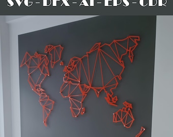 World Map Wall Art: Laser Cut CNC Files (Digital Download)