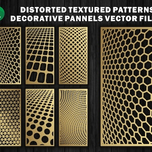 Several distorted patterns/ Vector File | Instant Download | CNC File | wood  panel | metal dividers |  Dxf/ Svg/ EPS/ Vector Template