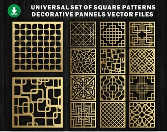 48 Geometric Panel CNC Files: Laser Cut Room Divider Designs (Digital Download)