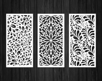 Floral Room Divider CNC Laser Cut File: Decorative Panel Designs (Digital Download)