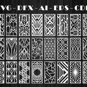 24 patterns of art deco for decorative panel, art deco wall art CNC Laser Cutting File Dxf, Svg, Jpg, Cdr, Eps Vector files. image 4