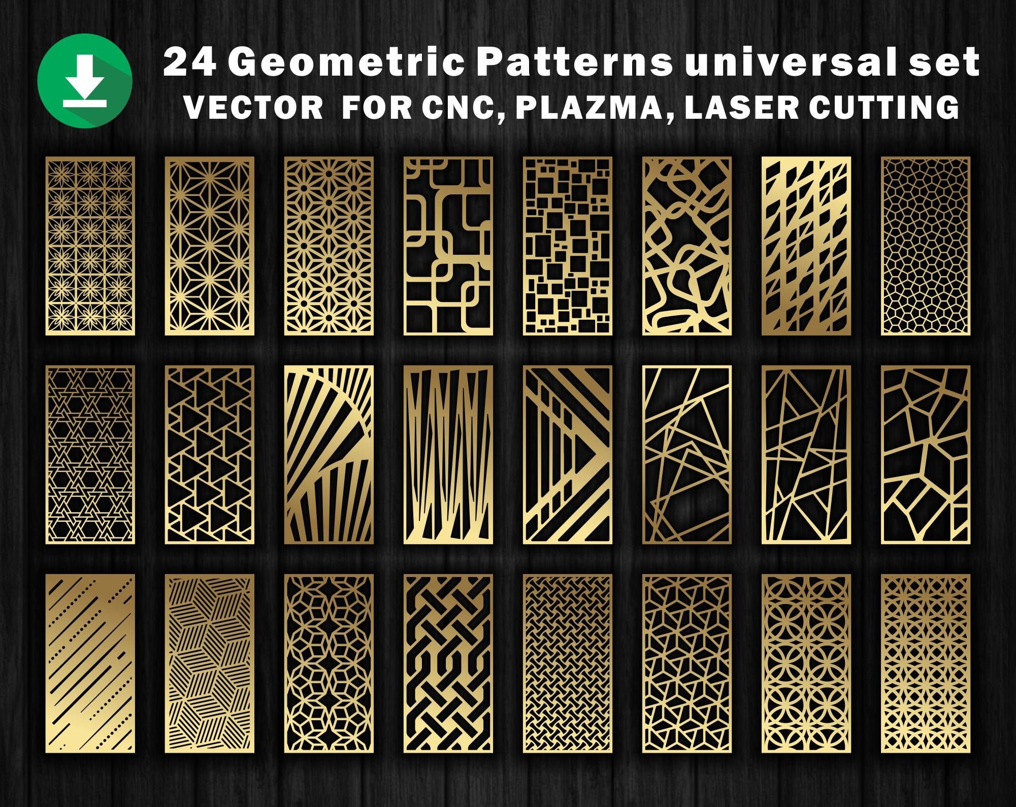 24 Geometric Patterns Universal Set for Partitions Panel Etsy UK