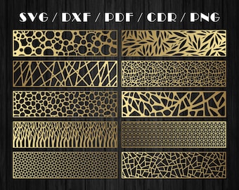 CNC Panel Templates – Privacy Screen & Stairs Railing DXF | Railing Design, Decorative Cutout SVG | Digital Download