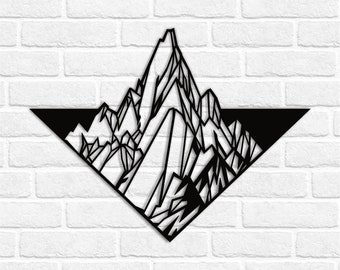 Mountain Wall Art: Laser Cut Metal Design (Digital Download)