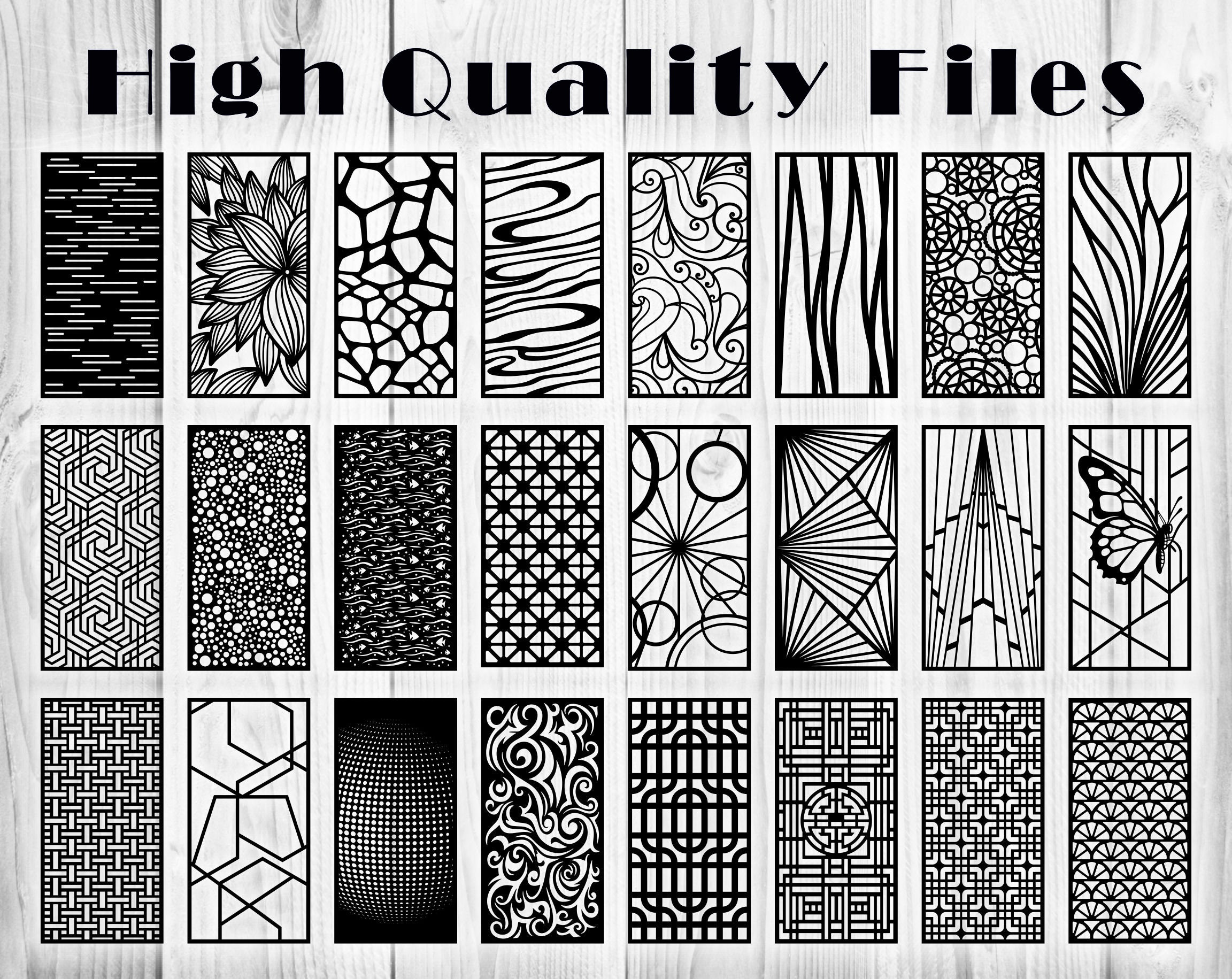 Simple Panel Cut Out 24 Decorative Panel Templates: Laser Cut Screen Designs, Modern Panel ...
