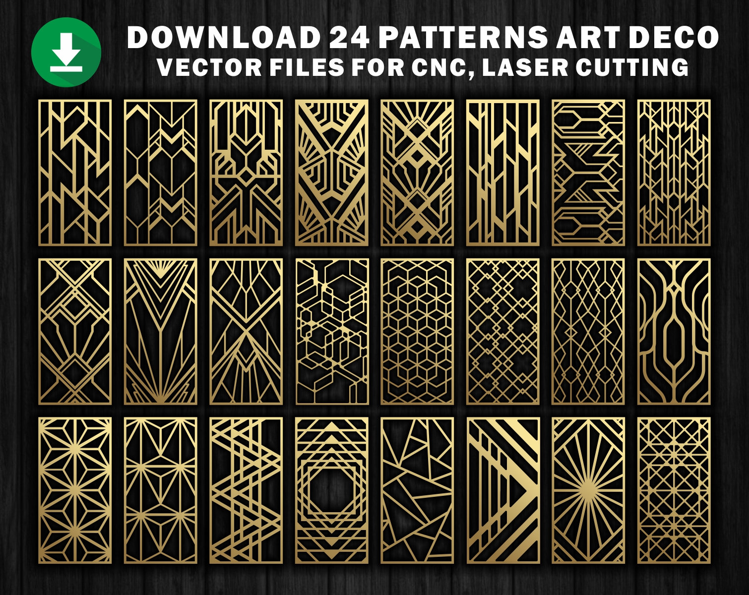 アールデコ調パネルデザイン：CNCレーザーカッティングファイル