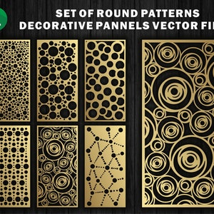 Set of roundy/ Panel Templates / Vector File | Instant Download | CNC File | wood  panel | metal dividers |  Dxf/ Svg/ EPS/ Vector Template