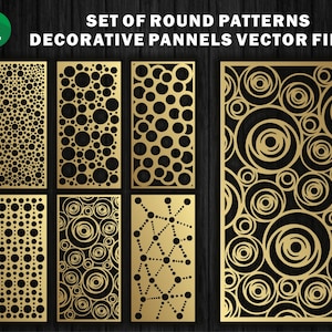 Set of roundy/ Panel Templates / Vector File | Instant Download | CNC File | wood  panel | metal dividers |  Dxf/ Svg/ EPS/ Vector Template