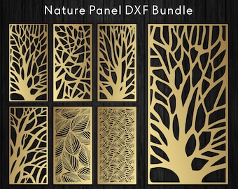 Nature Panel DXF Bundle – Laser Cut CNC Decorative Screen Templates for Wood and Metal