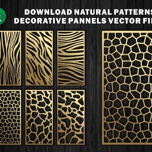 Natural Pattern / Panel Templates / Vector File. The best vector ornaments | CNC File, Laser Cutting File | Dxf, Svg, Jpg, Cdr, Eps Vector