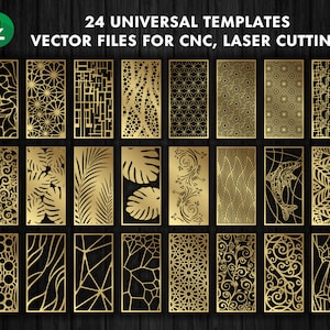 24 Muster für dekorative Trennwände, Paneele, Blenden | CNC | Laser | Glühschmiede | Plotter-Schnitt-Datei Dxf, SVG, Jpg, Eps Vektor-Datei