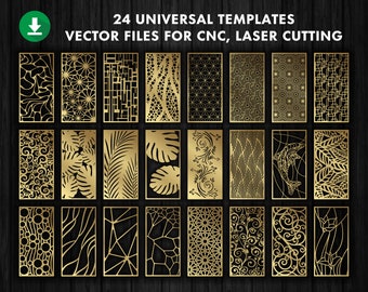 24 CNC Panel Designs: Decorative Partition SVG DXF (Vector Files)