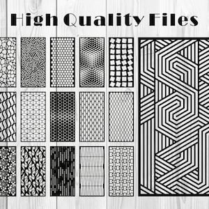 50 Geometrische Muster | Vektordatei | Sichtschutz-Datei - Dxf, SVG, Jpg, Cdr, Eps. Geeignet für Holz-, Sperrholz-, Metall-, Kunststoffprodukte
