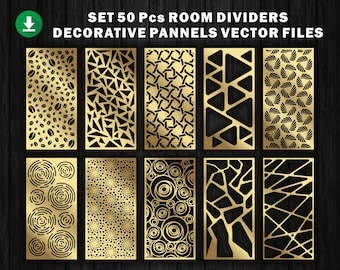 50 Geometric Privacy Panel Designs: CNC Laser Cut Vector Files (Digital Download)