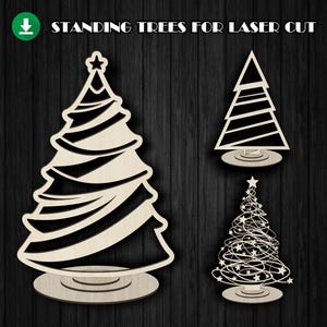 Standing Christmas Trees set Download | Digital SVG File for Glowforge. Christmas Decoration
