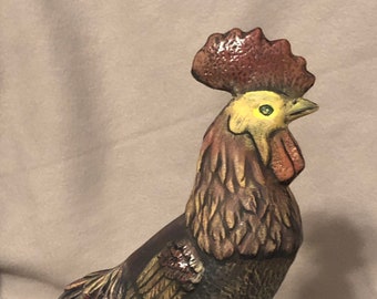 Ceramic Rooster one of a kind painting