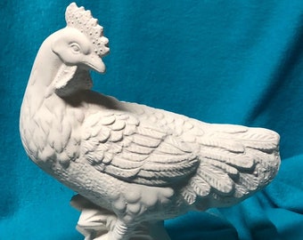 DIY Ceramic Bisque Hen - Unique Gift for Farm Bird Lover - DIY Hen Home Decor - Hen Figurine - Quality Ceramics - DIY Gifts - Chicken Statue