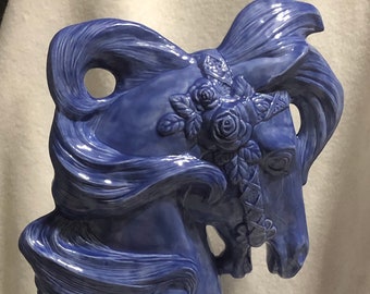 Carousel Horse Sculpture - Horse Lovers Gift - Ceramic Horse Figurine