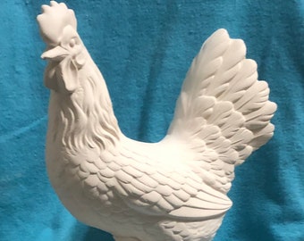 Hen with Chick Ceramic Bisque ready to paint by jmdceramicsart