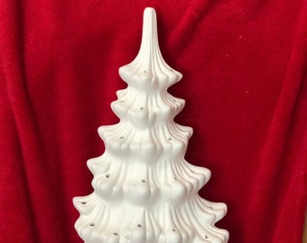 DIY Ceramic Ornamented Xmas Tree and Base - Xmas Tree Wall Hanging - Ready to Paint - DIY Xmas Gift Tree - DIY Ceramic Bisque Christmas Tree