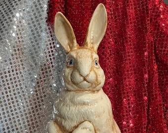 Glazed Duncan Molds Life Size Standing Rabbit by jmdceramicsart