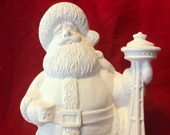 DIY Ceramic BIsque Santa Figurine - Ready-to-Paint - DIY Washington State Santa Sculpture - Christmas Tabletop - DIY Craft Kit - Xmas Gifts