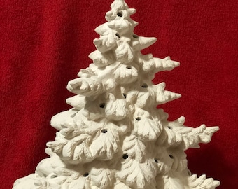 DIY Ready to Paint Ceramic Christmas Tree - Ceramic Bisque Frazier Fir - Ceramic Tree - Etsy - Ceramic Tree & Base with Holes for lights