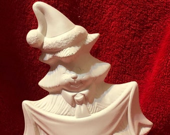 Ceramic Father Christmas Tree in bisque ready to paint