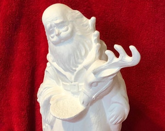 DIY - Handmade Ceramic Bisque - DIY Ceramic Father Christmas Sculpture - Ceramic Santa Figurine - Ready-to-Paint - Xmas Figurines - DIy Gift