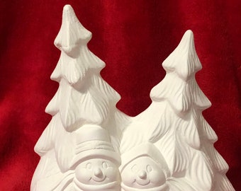 Mayco's Snow Folks for Truck or Cart in ceramic bisque ready to paint truck and cart not included by jmdceramicsart