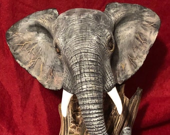 Dry Brushed Ceramic Driftwood Elephant using Mayco Softee Stains