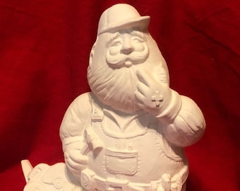 Rare Gare Molds Handy Man Santa in ceramic bisque ready to paint by jmdceramicsart