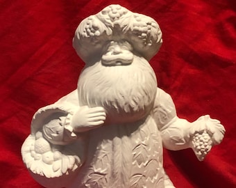 Rare Gare Molds Fruit and Vegetable Santa in Ceramic Bisque ready to paint by jmdceramicsart