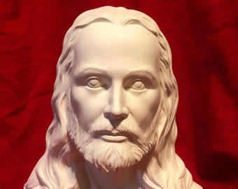 From 1983 Provincial Mold, Bust of Jesus Christ in ceramic bisque ready to paint