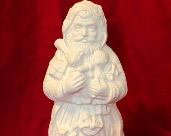 Ceramic Santa in bisque ready to paint by jmdceramicsart