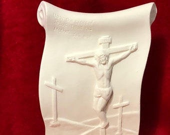 Jesus on the Cross in ceramic bisque ready to paint by jmdceramicsart