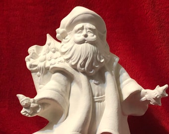 Ceramic Jester Santa in bisque ready to paint